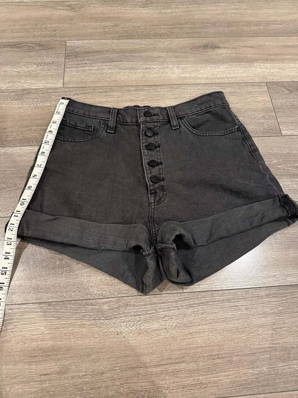 BDG Mom High-Rise Denim Shorts Size 29 Black Button Fly